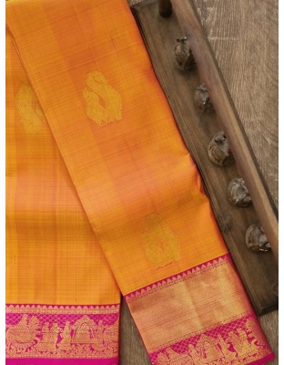 Banana Silk Saree - Golden Glow