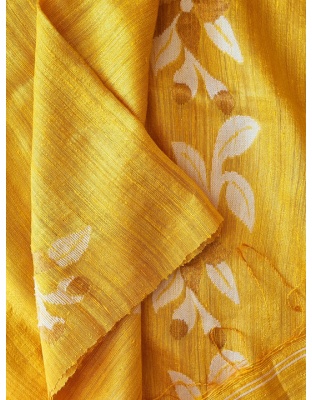 Banana Silk Saree - Golden orange
